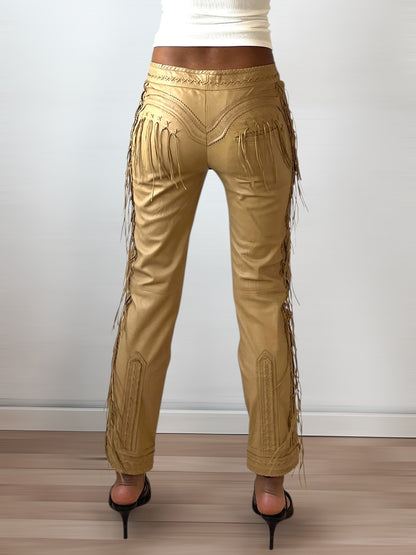 Alexander McQueen Leather Fringe Pants, circa 2000s