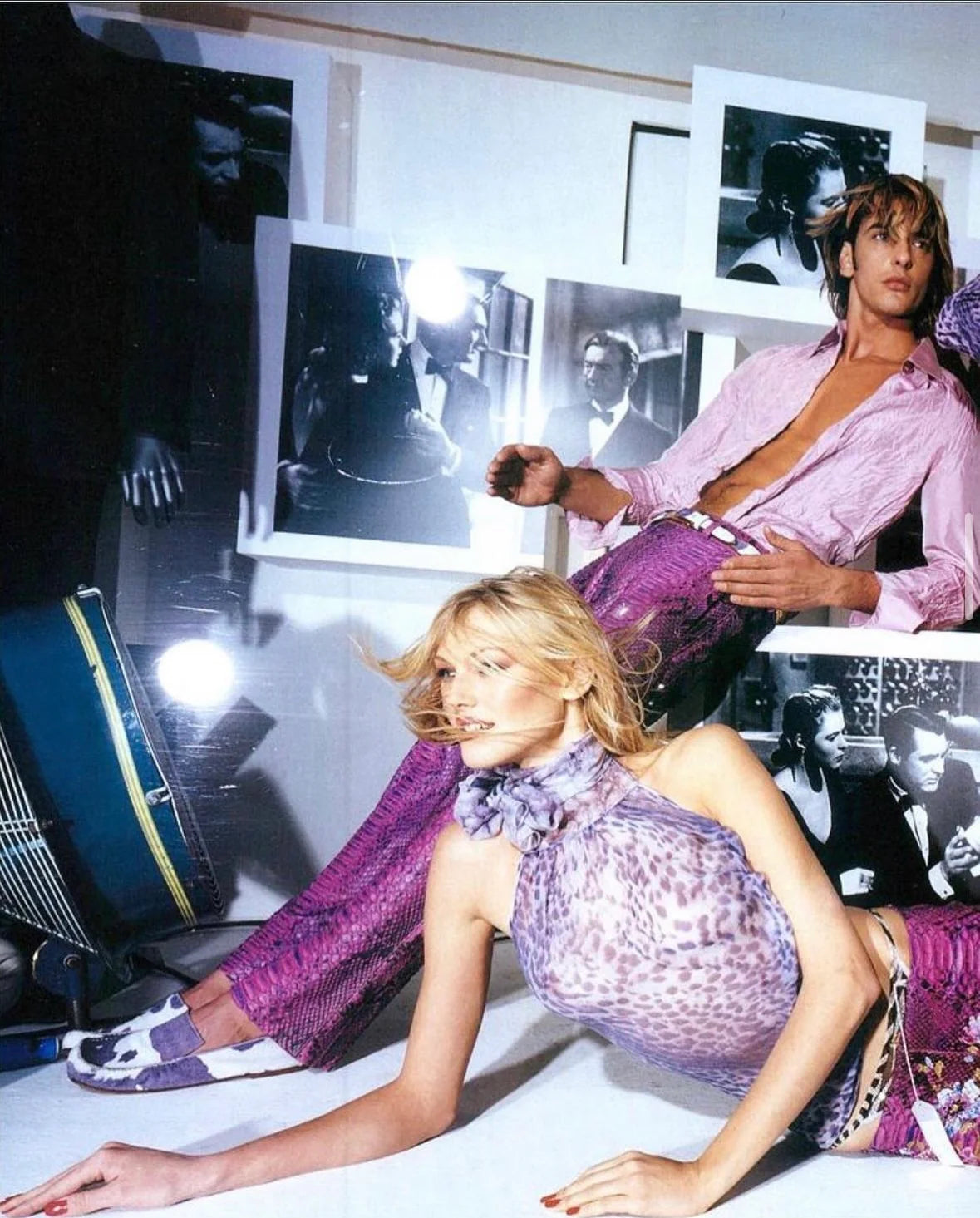 Roberto Cavalli, Purple Leopard Print Silk Ensemble gown, Spring/Summer 2000