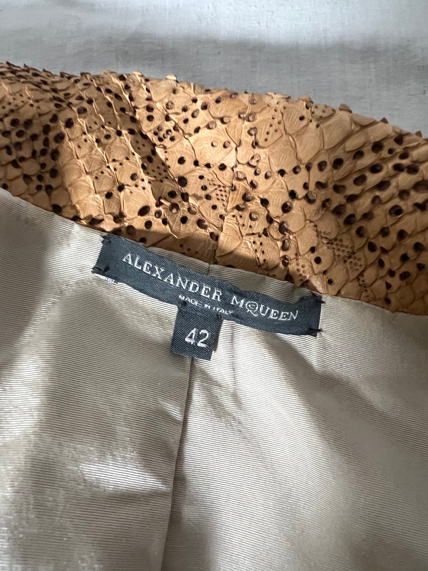 Alexander McQueen python leather blazer