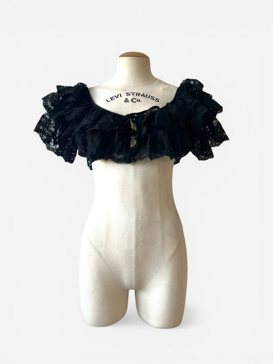 Dolce &amp; Gabbana Lace Ruffle Top, 1990s