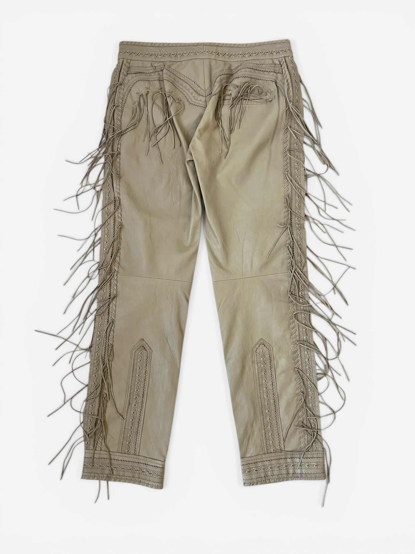 Alexander McQueen Leather Fringe Pants, circa 2000s