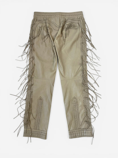Alexander McQueen Leather Fringe Pants, circa 2000s