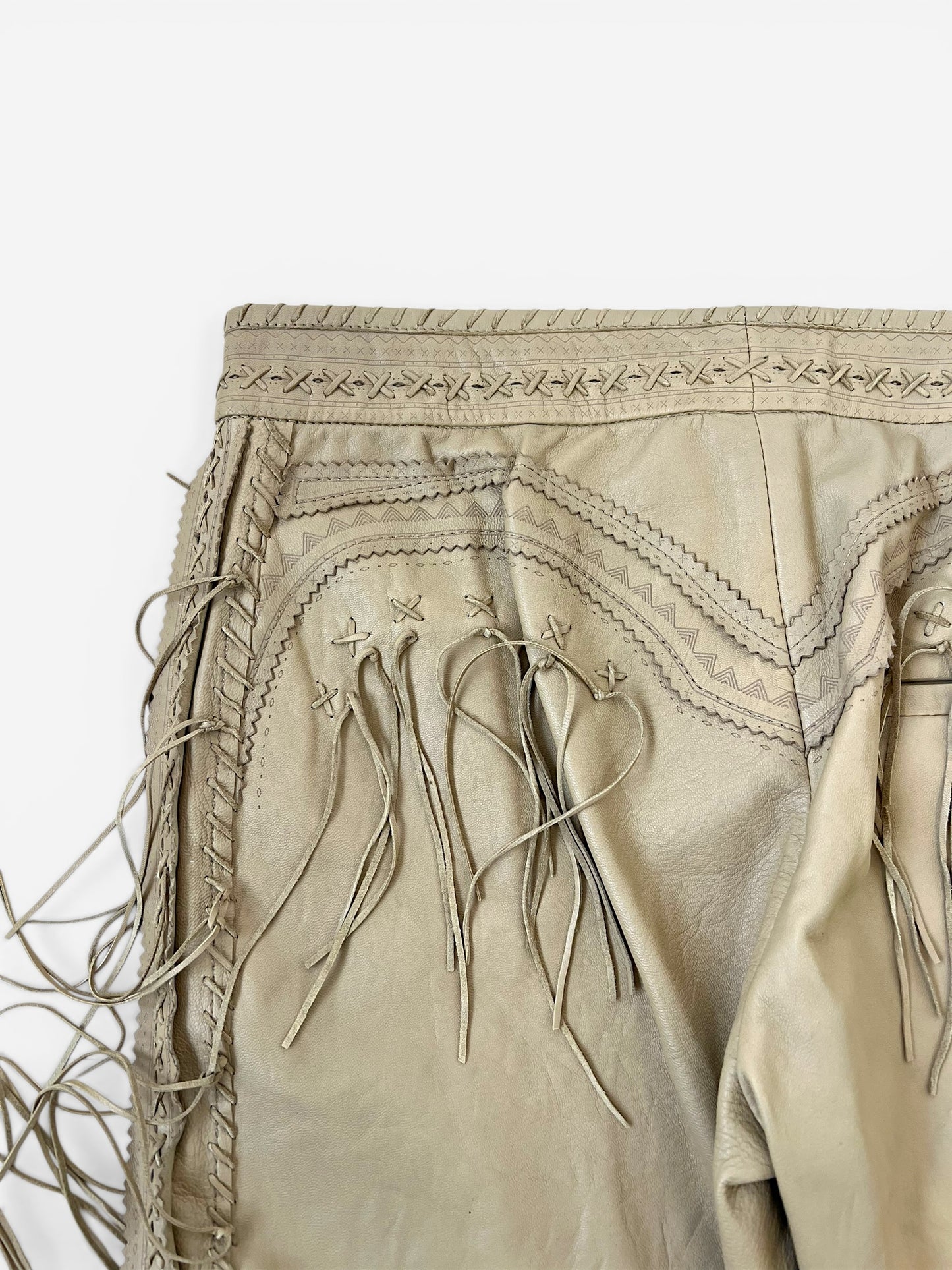 Alexander McQueen Leather Fringe Pants, circa 2000s