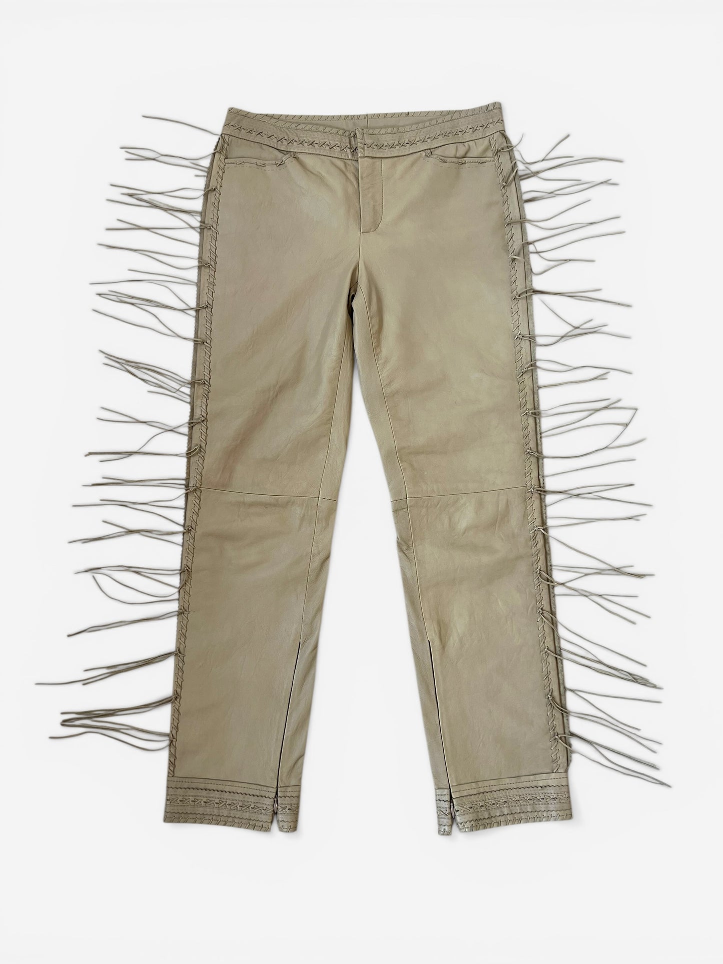 Alexander McQueen Leather Fringe Pants, circa 2000s