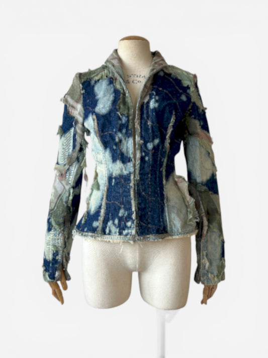 Roberto Cavalli Patchwork Denim and Silk Jacket, Fall Winter 2001