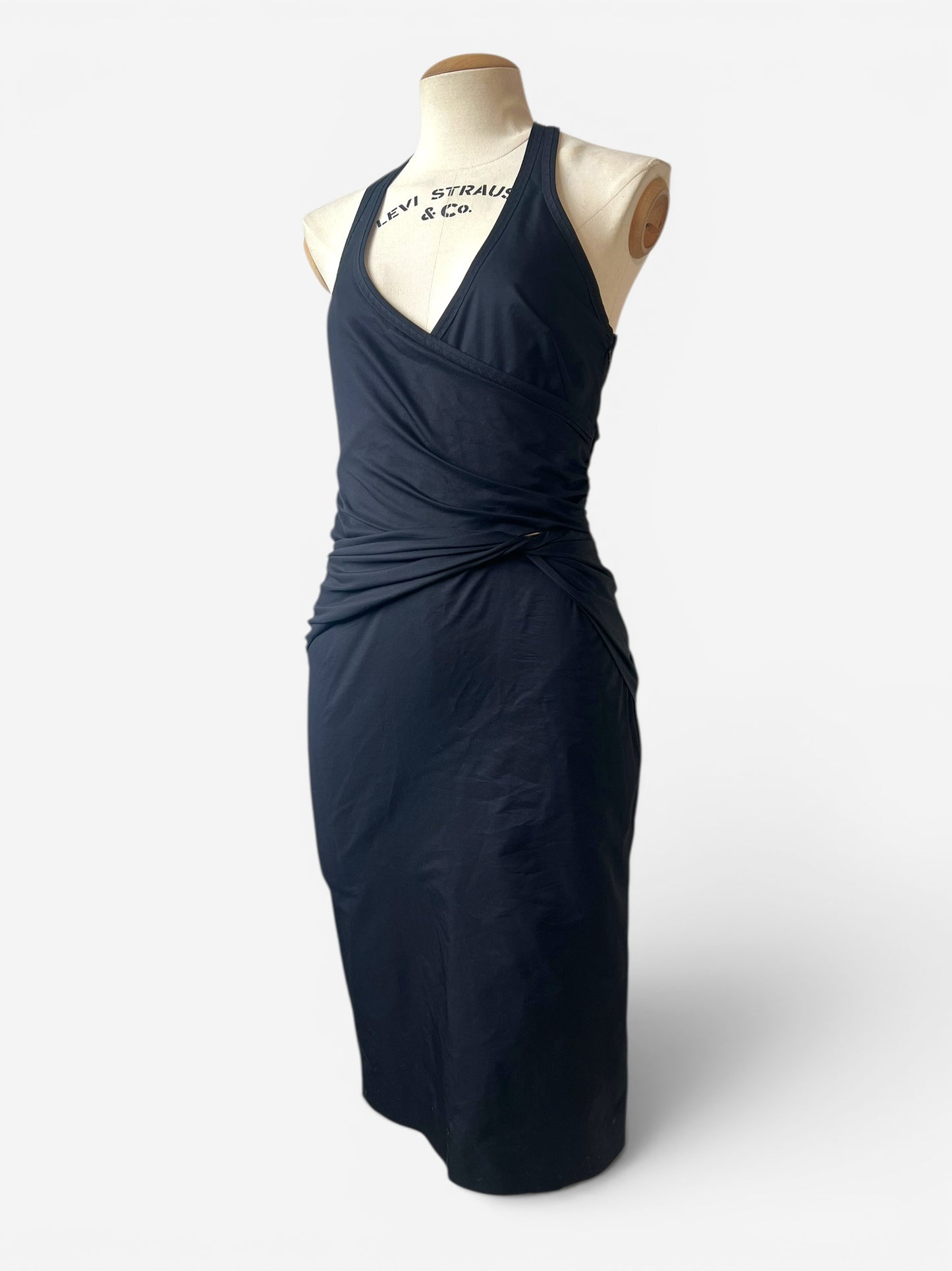 Gucci by Tom Ford Black Cutout Draped Dress, Fall Winter 2004
