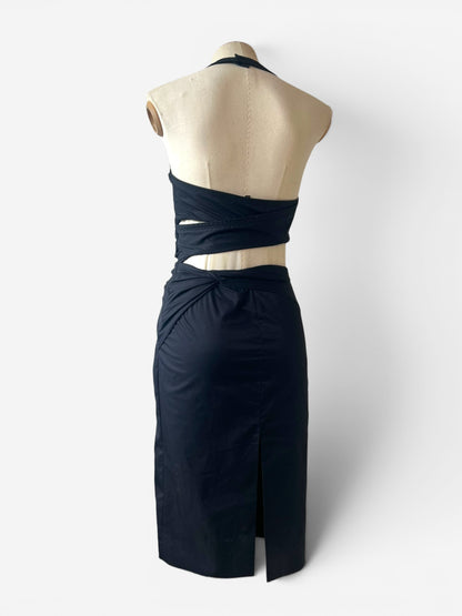 Gucci by Tom Ford Black Cutout Draped Dress, Fall Winter 2004