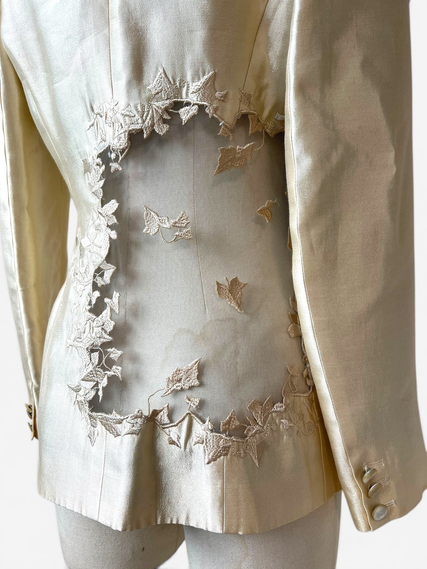 Alexander McQueen 1999 Ivory Cutout Blazer