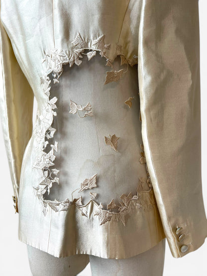 Alexander McQueen 1999 Ivory Cutout Blazer