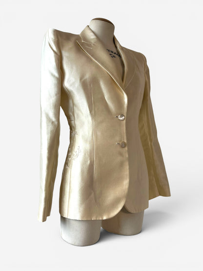 Alexander McQueen 1999 Ivory Cutout Blazer