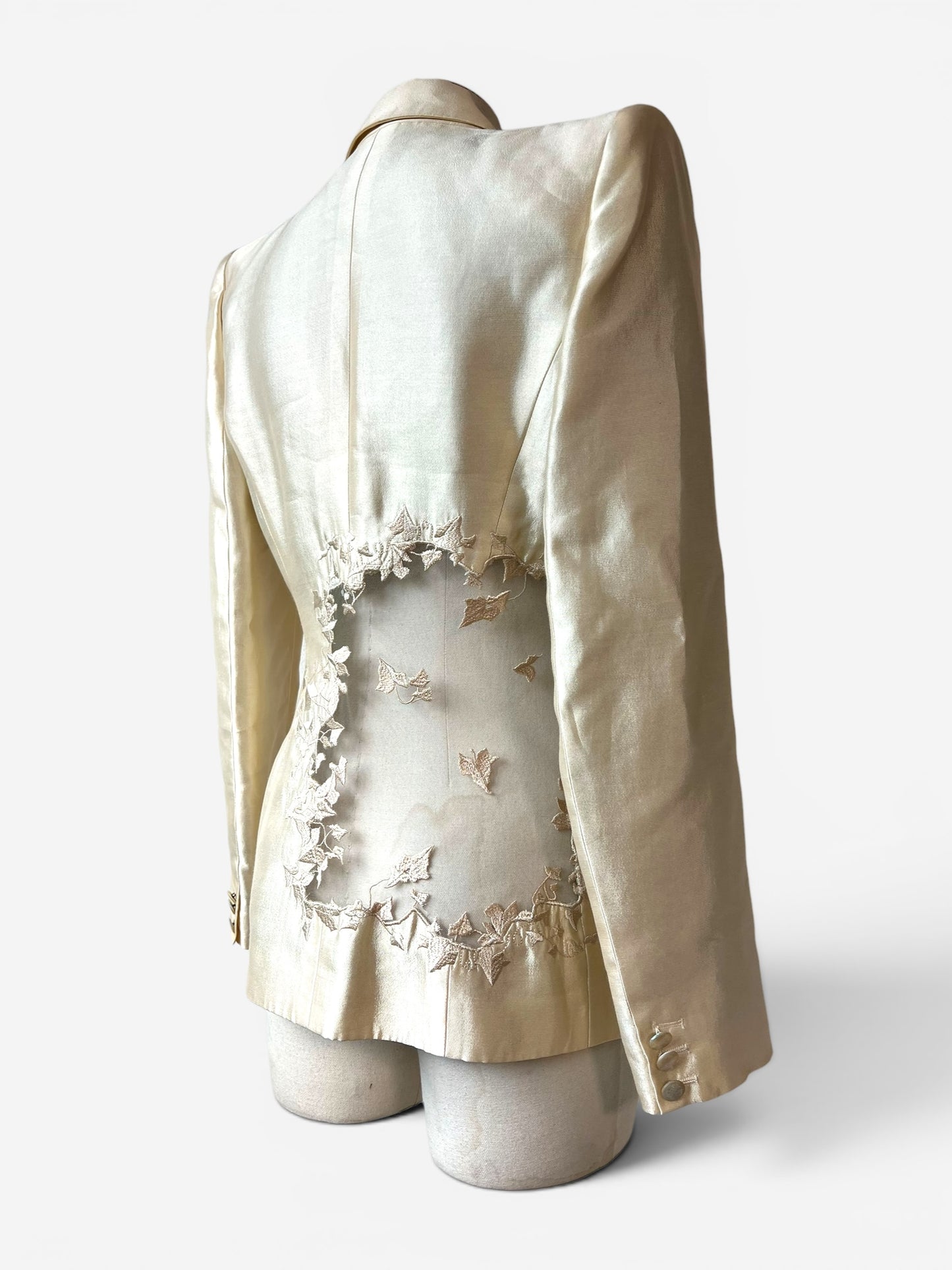 Alexander McQueen 1999 Ivory Cutout Blazer