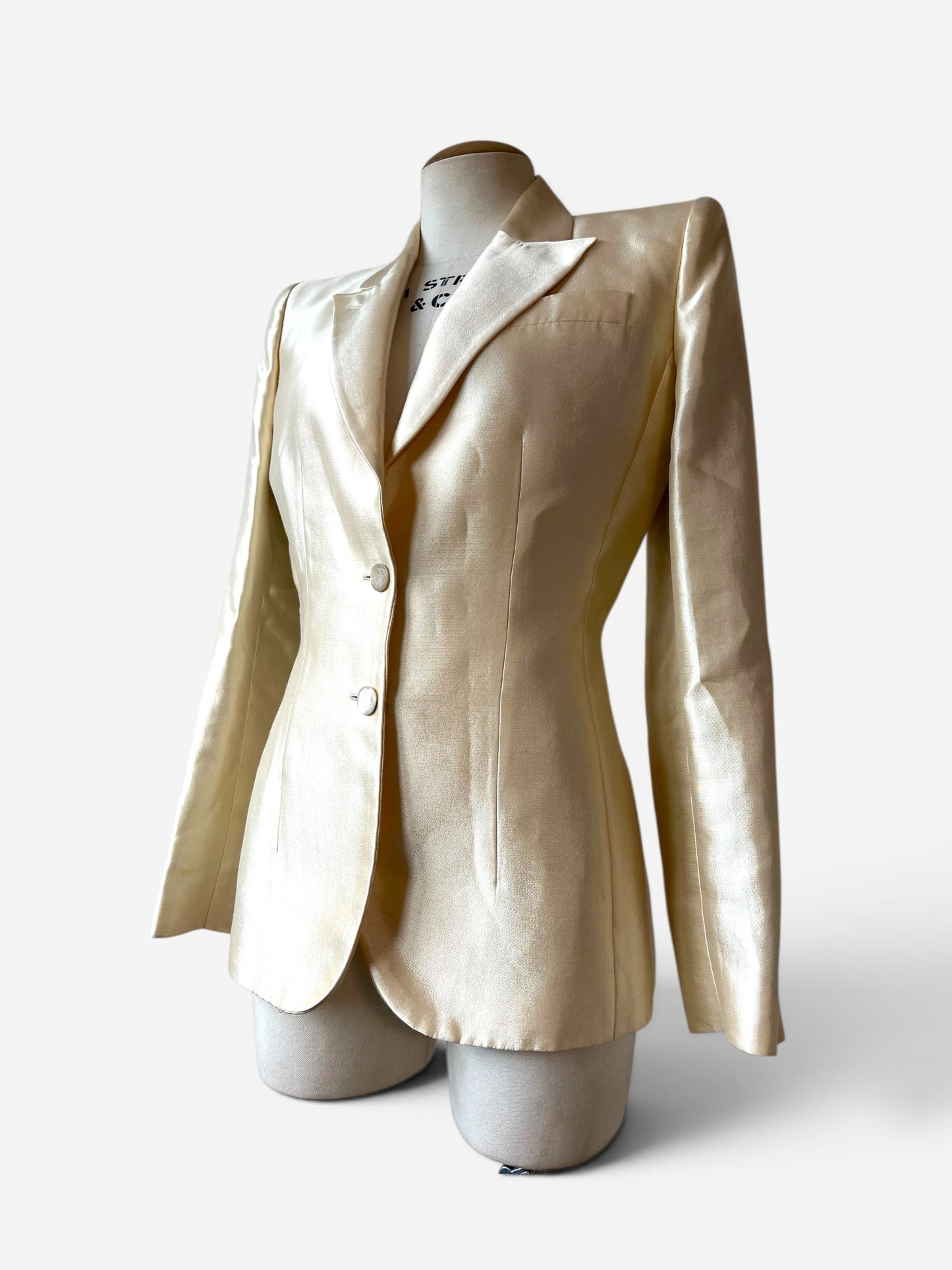 Alexander McQueen 1999 Ivory Cutout Blazer