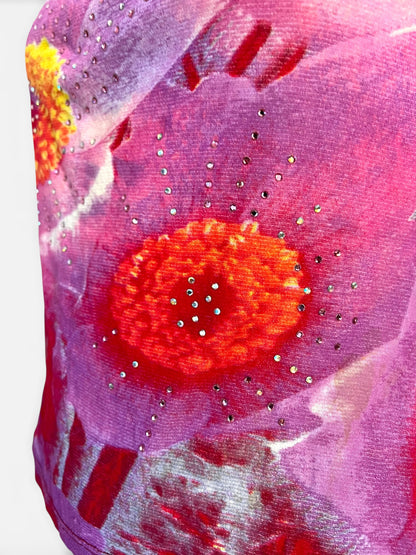Roberto Cavalli Floral Crystal Mesh Halter Top, Spring/Summer 2000