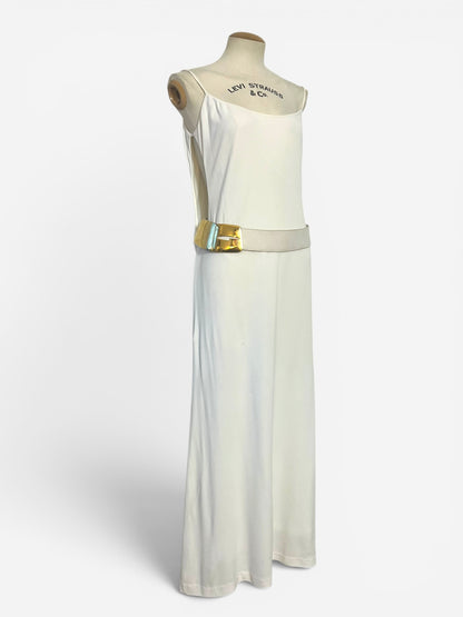 Gucci by Tom Ford White Belted Runway Slip Dress, Spring/Summer 1996