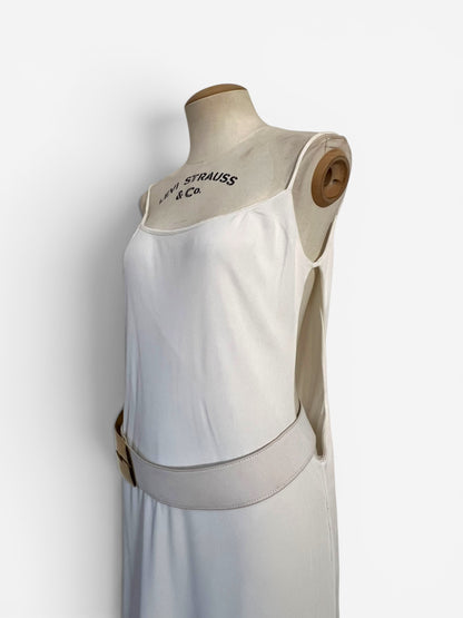 Gucci by Tom Ford White Belted Runway Slip Dress, Spring/Summer 1996