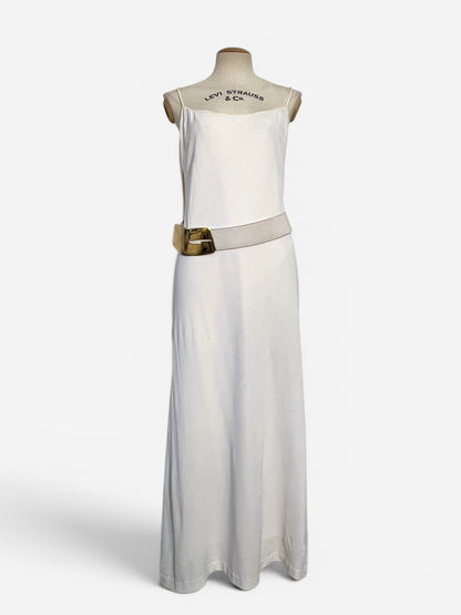 Gucci by Tom Ford White Belted Runway Slip Dress, Spring/Summer 1996