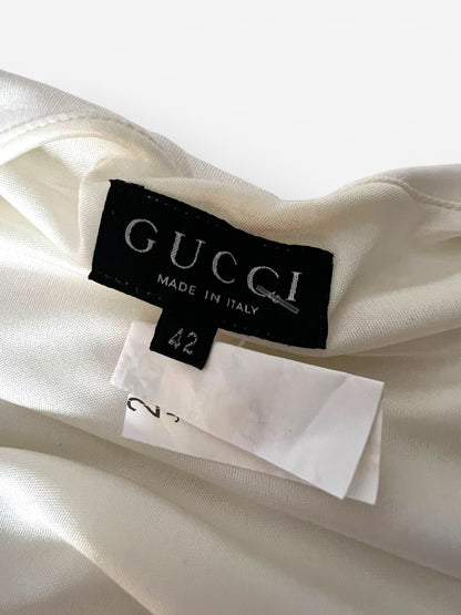 Gucci by Tom Ford White Belted Runway Slip Dress, Spring/Summer 1996