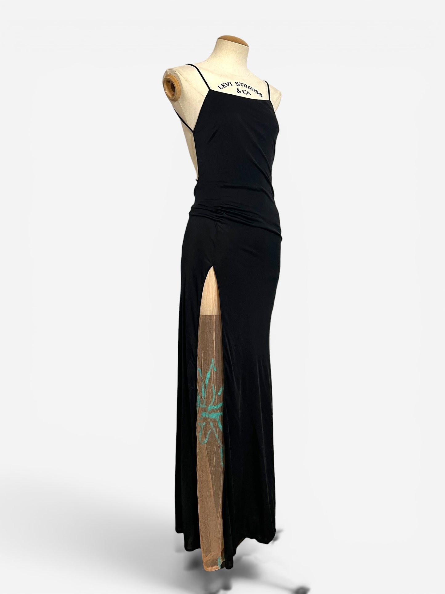 Gianni Versace Low Back Mesh Insert Dress, 1999