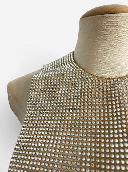 Maison Martin Margiela Rhinestone Leather Collar Necklace, 2000s