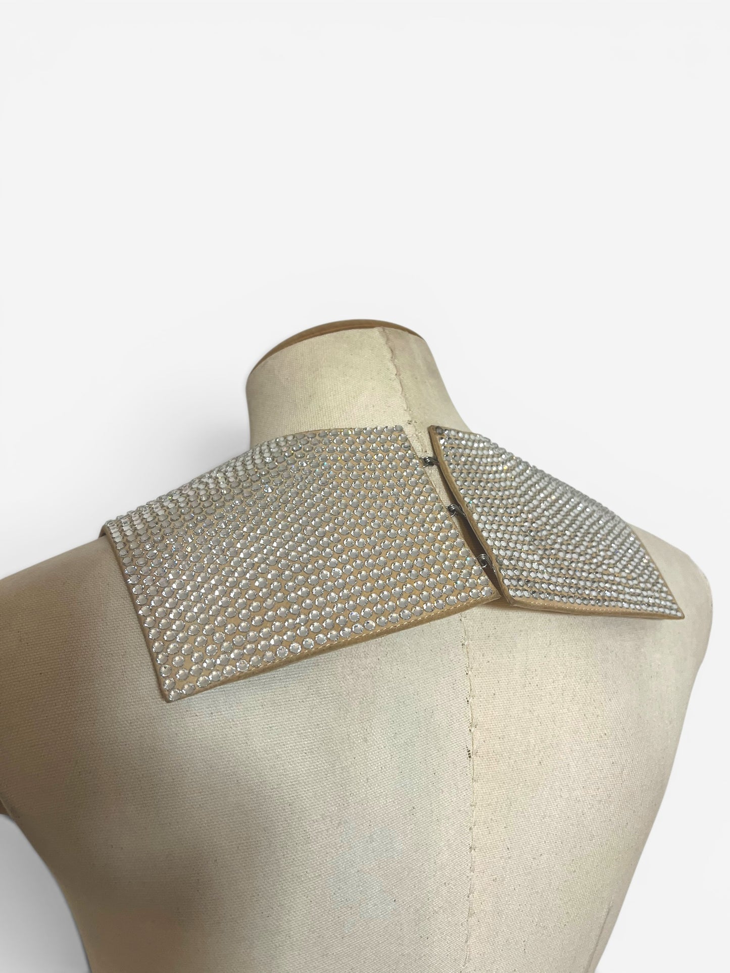 Maison Martin Margiela Rhinestone Leather Collar Necklace, 2000s