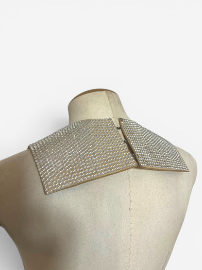 Maison Martin Margiela Rhinestone Leather Collar Necklace, 2000s