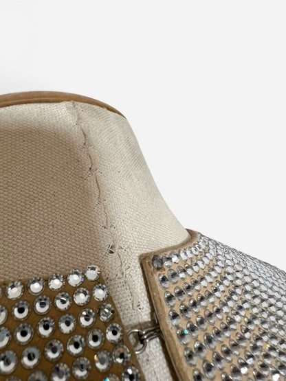 Maison Martin Margiela Rhinestone Leather Collar Necklace, 2000s