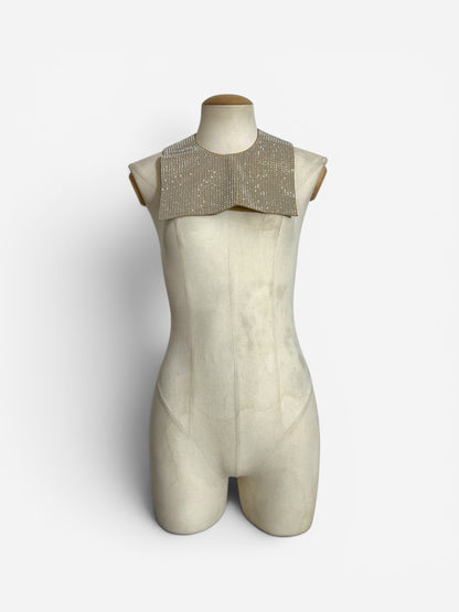 Maison Martin Margiela Rhinestone Leather Collar Necklace, 2000s