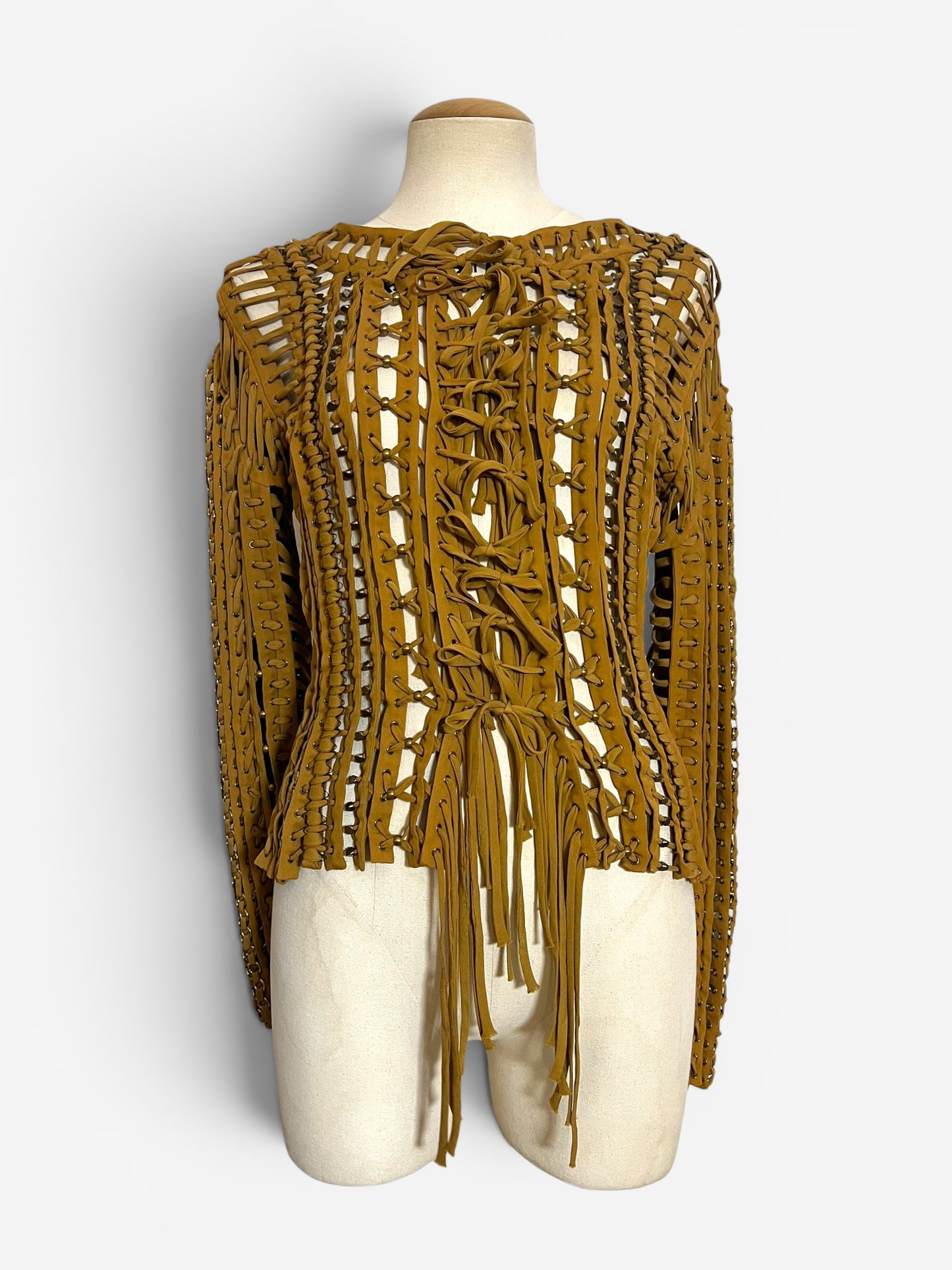 Gucci Openwork Lace Up Runway Jacket, 2010