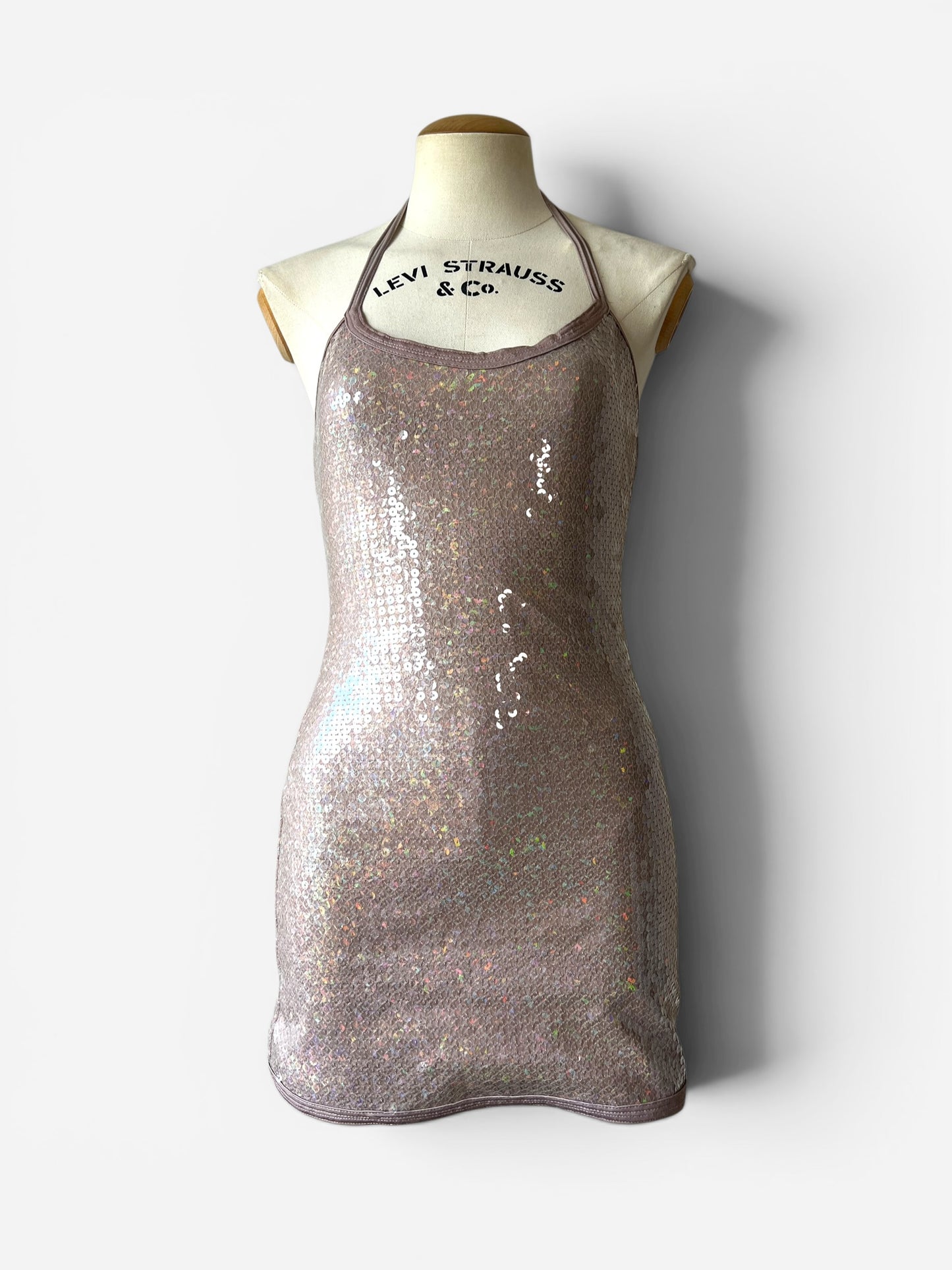 Vintage Chanel by Karl Lagerfeld Iridescent Sequin Halter Mini Dress, Spring/Summer 2005