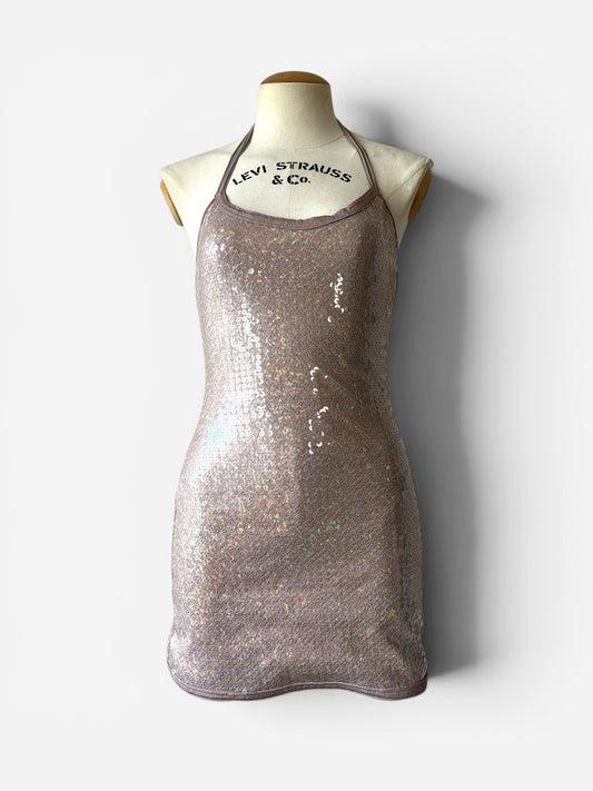 Vintage Chanel by Karl Lagerfeld Iridescent Sequin Halter Mini Dress, Spring/Summer 2005