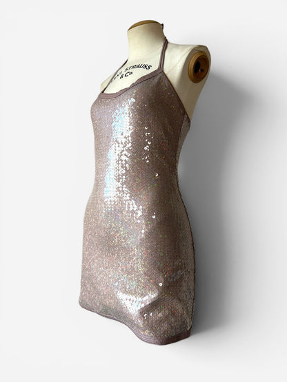 Vintage Chanel by Karl Lagerfeld Iridescent Sequin Halter Mini Dress, Spring/Summer 2005