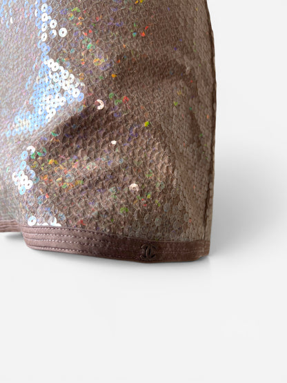 Vintage Chanel by Karl Lagerfeld Iridescent Sequin Halter Mini Dress, Spring/Summer 2005