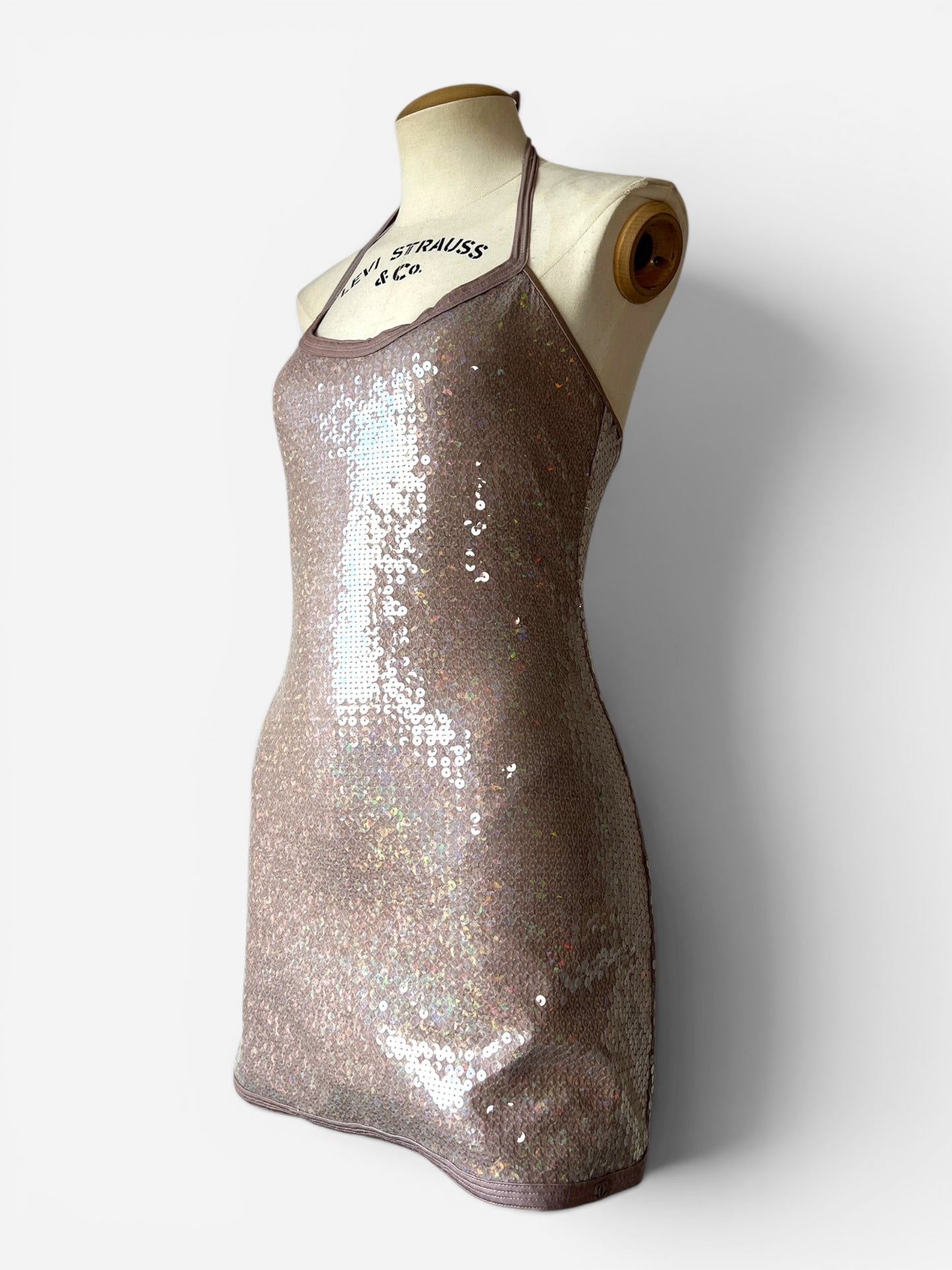 Vintage Chanel by Karl Lagerfeld Iridescent Sequin Halter Mini Dress, Spring/Summer 2005