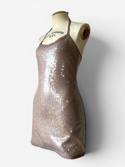 Vintage Chanel by Karl Lagerfeld Iridescent Sequin Halter Mini Dress, Spring/Summer 2005