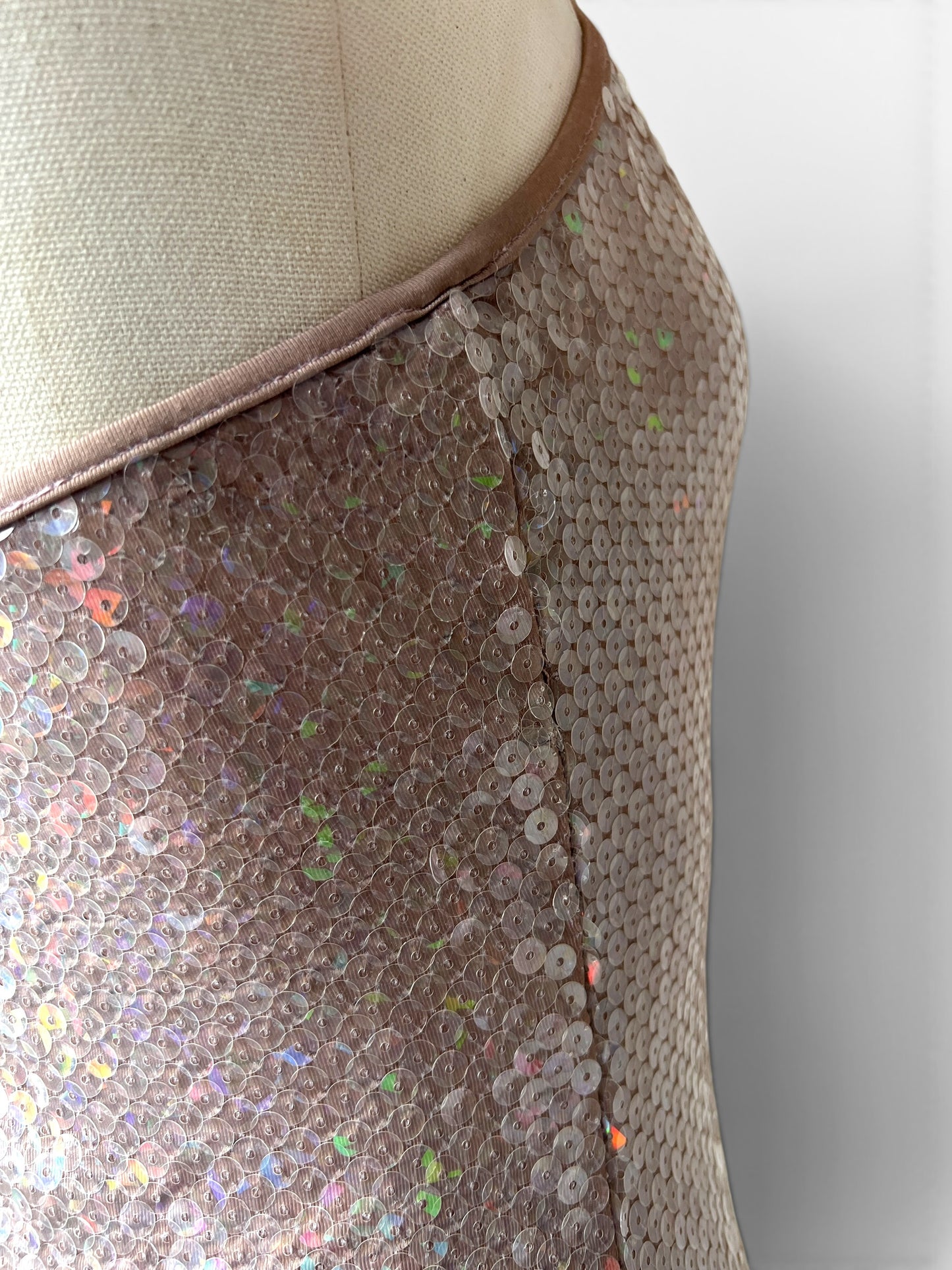 Vintage Chanel by Karl Lagerfeld Iridescent Sequin Halter Mini Dress, Spring/Summer 2005