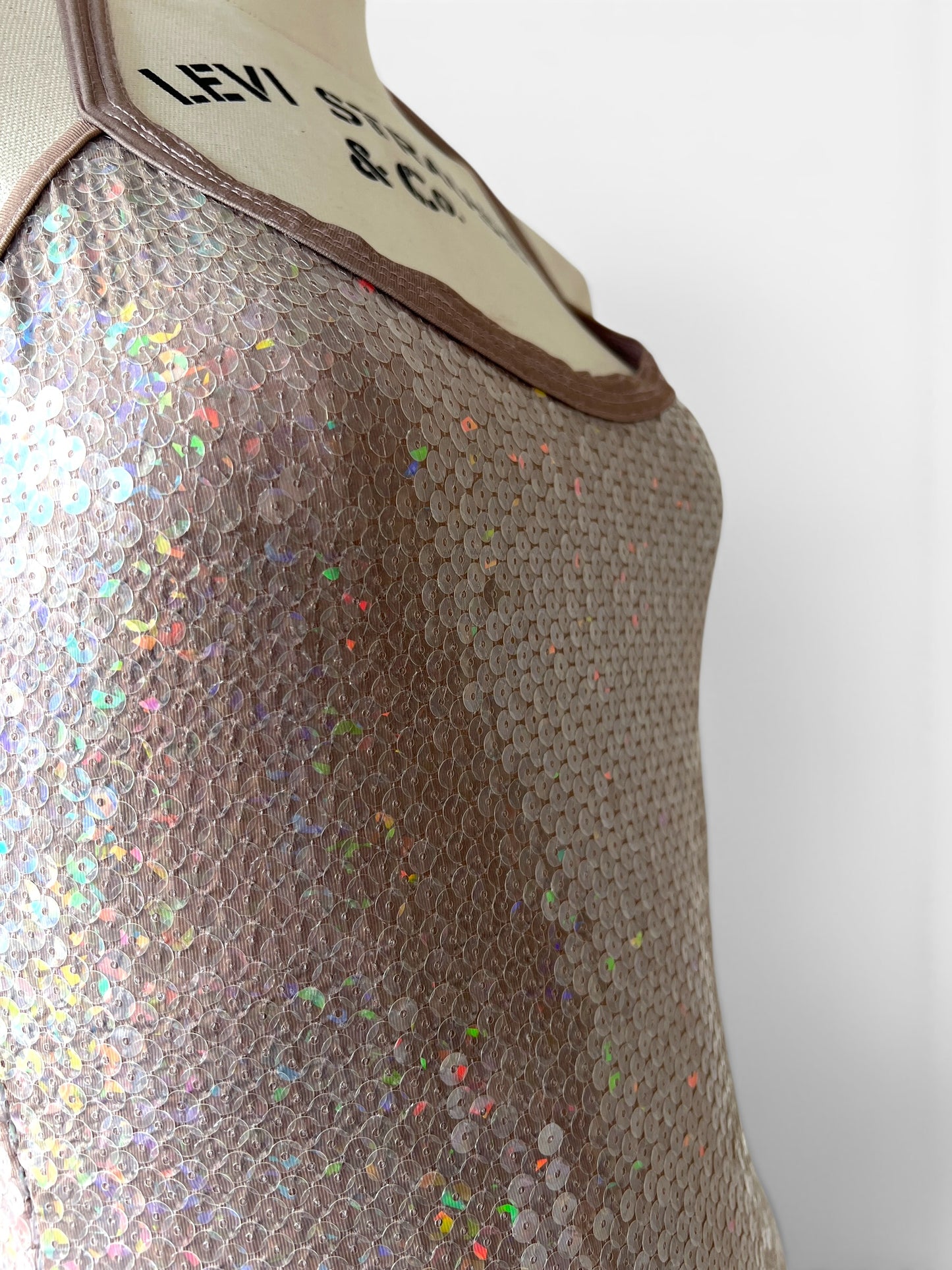 Vintage Chanel by Karl Lagerfeld Iridescent Sequin Halter Mini Dress, Spring/Summer 2005