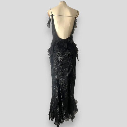 Vintage 2004 Christian Dior by Galliano Silk Bias-Cut Gown dress, with stole