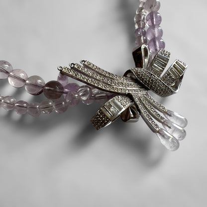 Dior by John Galliano c2003 Amethyst-Look Necklace with Bow Detail