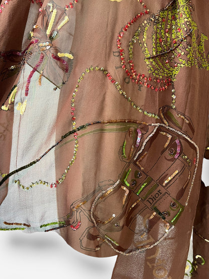 Dior by John Galliano Embroidered Scarf, Circa Spring 2003