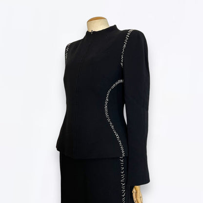 Alexander Mcqueen 2004 black tailor stitches suit