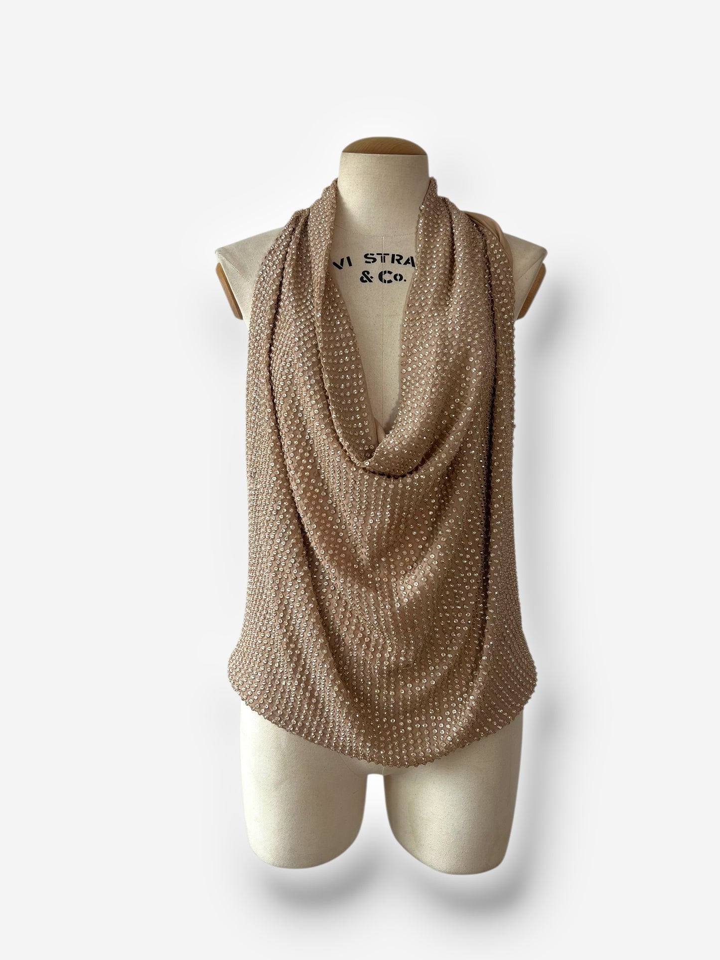 Haute Hippie, 2000s fully beaded silk halter top
