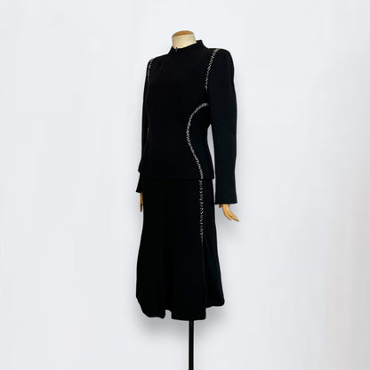 Alexander Mcqueen 2004 black tailor stitches suit