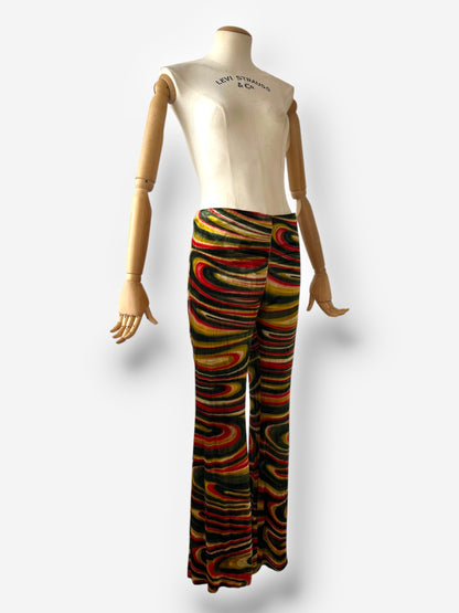 Gucci by Tom Ford 1999 F/W Runway Swirl Print Velvet Trousers