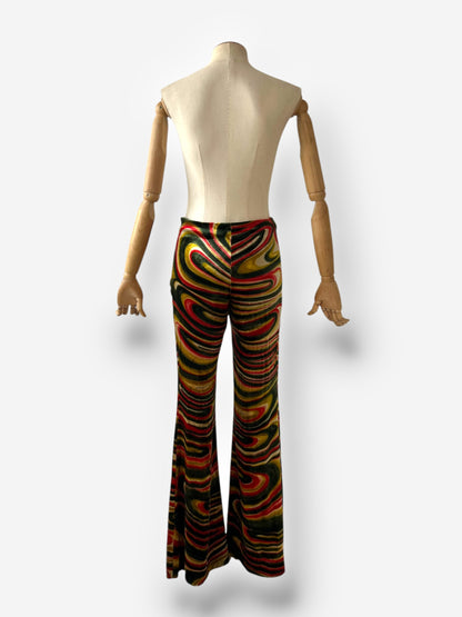 Gucci by Tom Ford 1999 F/W Runway Swirl Print Velvet Trousers