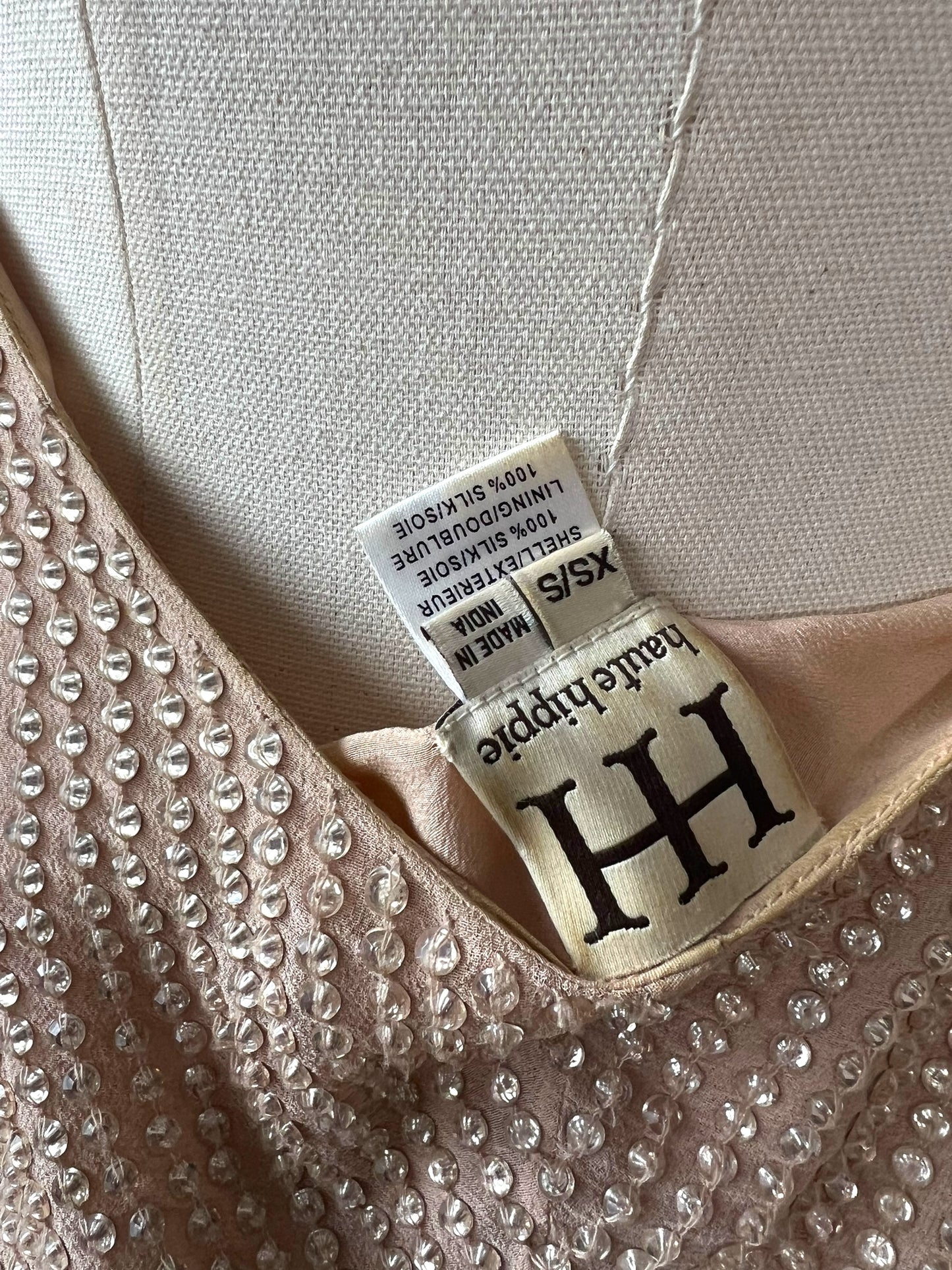 Haute Hippie, 2000s fully beaded silk halter top