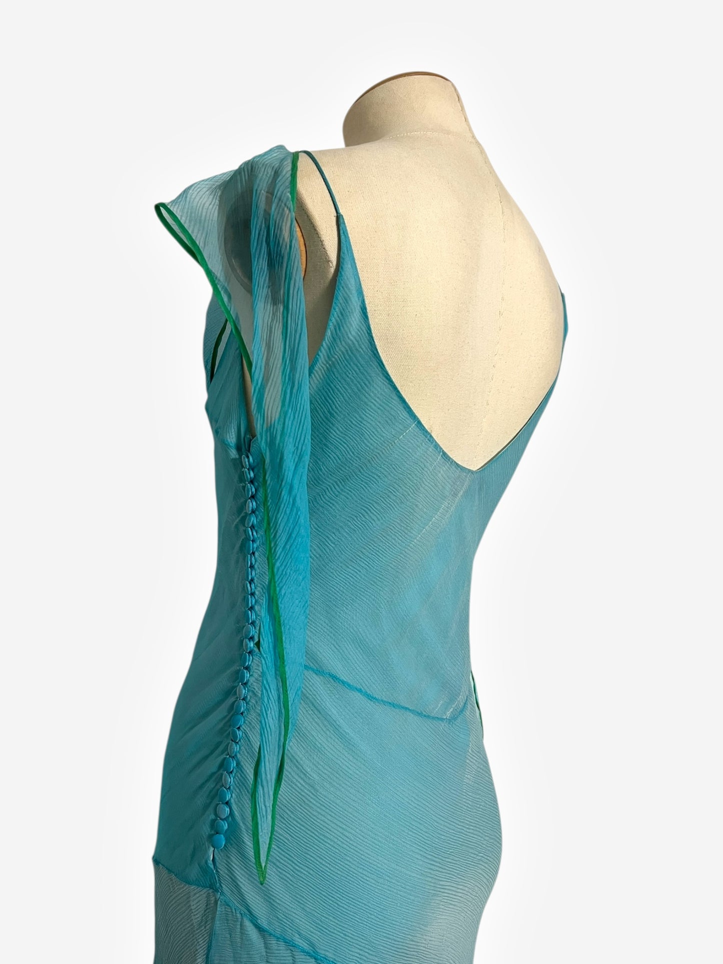 layered blue dress Lou Tulle Halter Tiered Blue Dress – Love, Odette main image 0