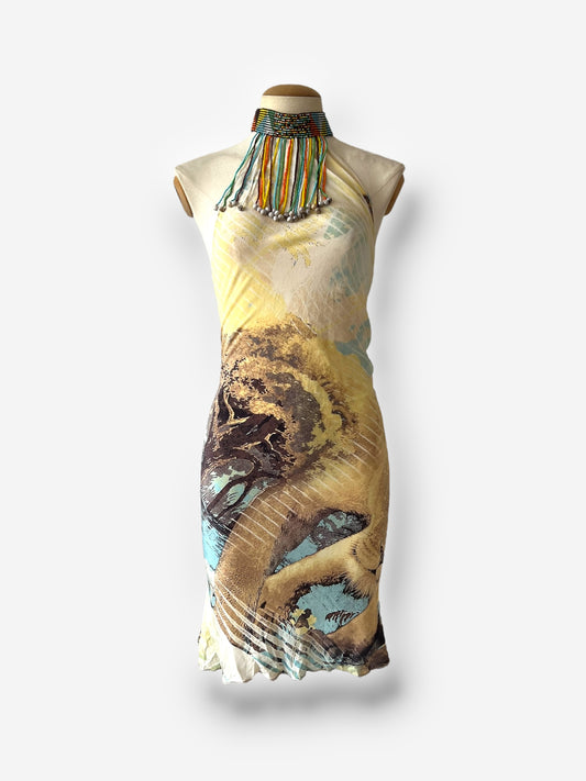 Roberto Cavalli Lion Print Halter Dress, Spring/Summer 2002