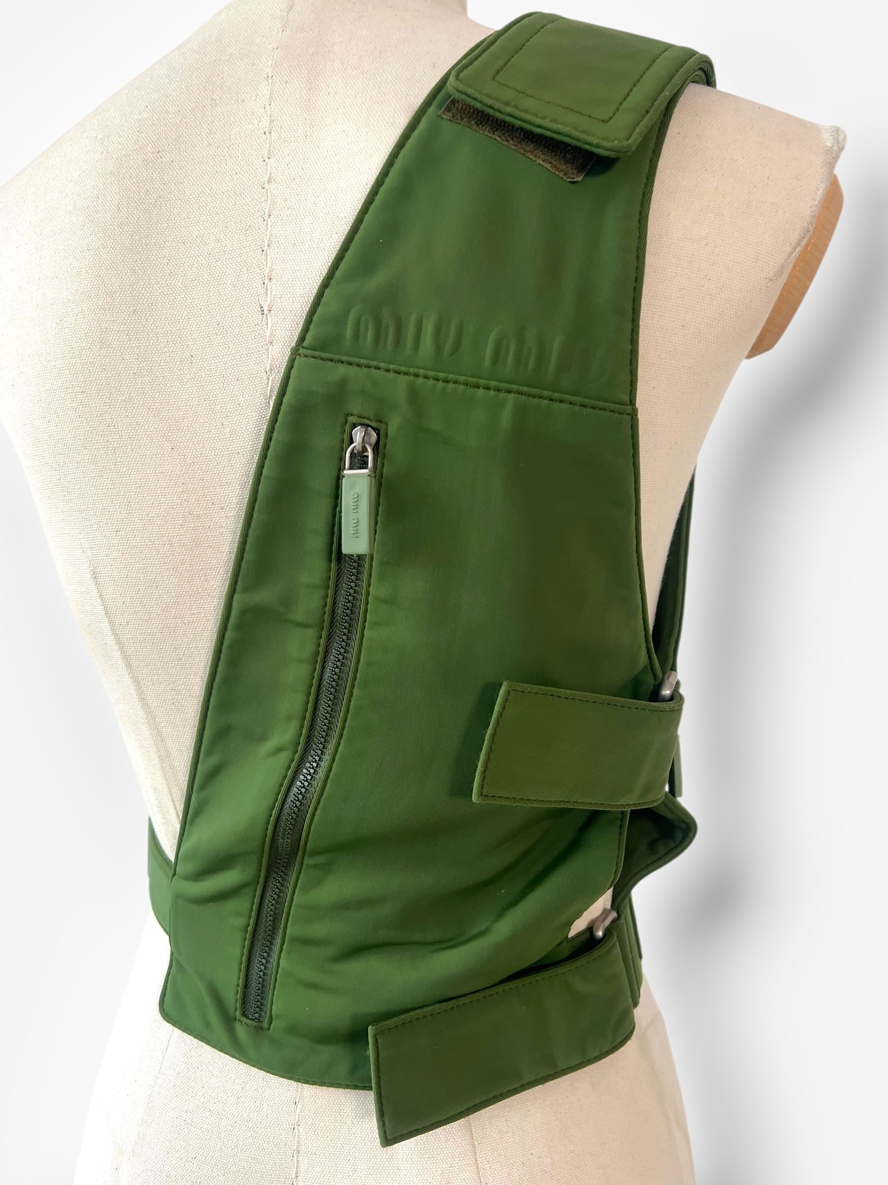 Miu Miu Spring/Summer 1999 Green Chest Rig Bag – Military