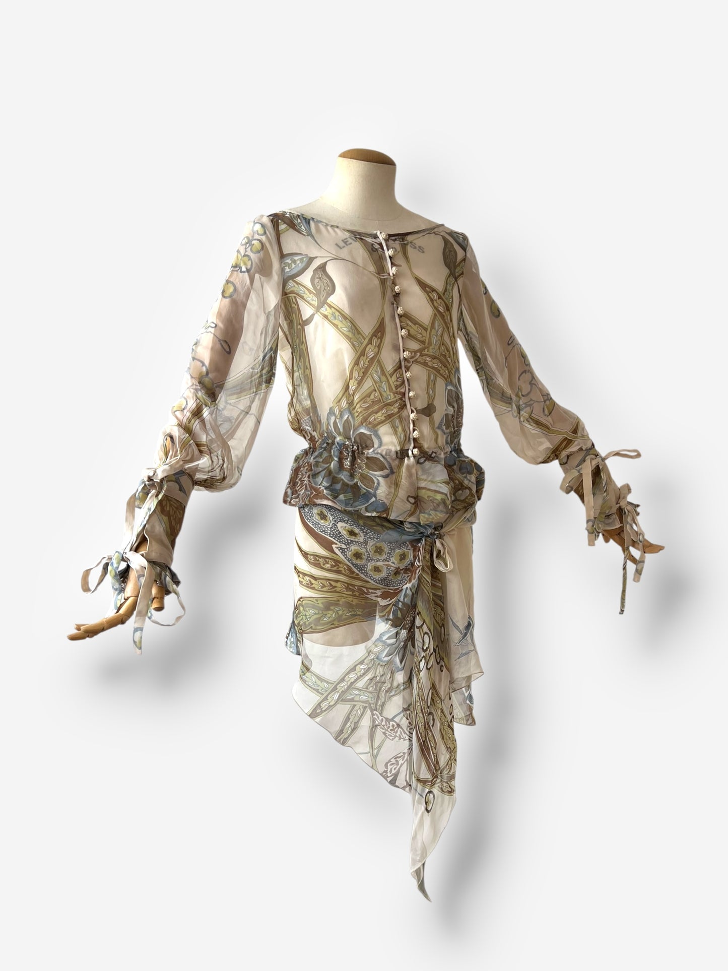 Valentino printed silk top and scarf set, circa early 2000s (c. 2003)