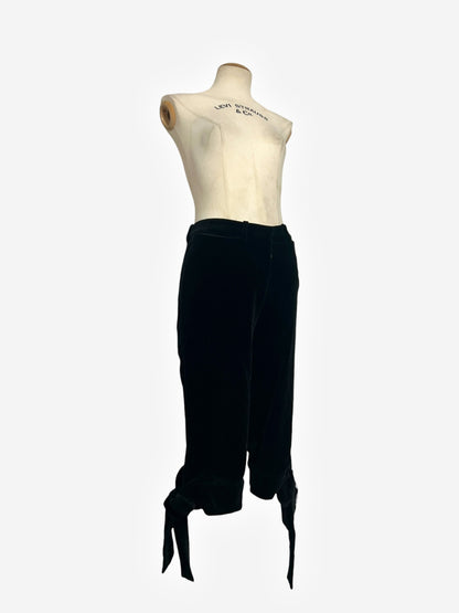 Yves Saint Laurent 2002 FW Pirate Tie Blouse and Black Velvet Crop Pants